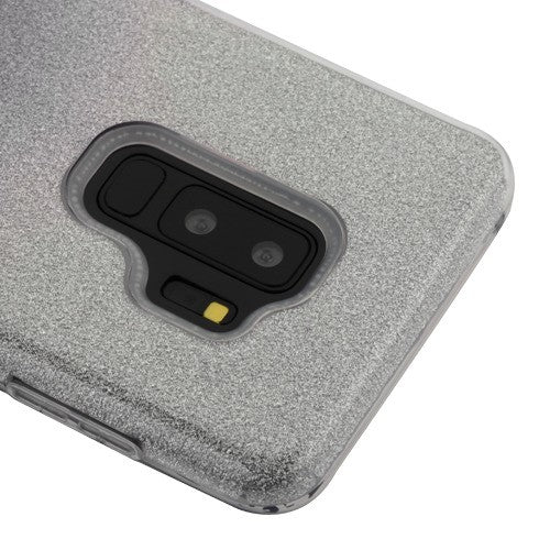 Glitter Black Silver Case Samsung S9 Plus - Bling Cases.com