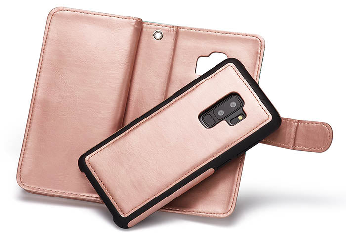 Detachable Rose Gold Wallet Detachable Samsung S9 Plus