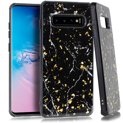 Marble Flake Black Case Samsung S10 - Bling Cases.com