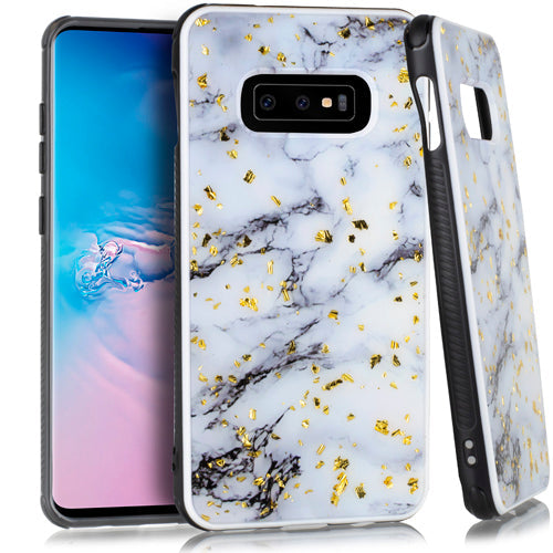 Marble Flake White Case Samsung S10E - Bling Cases.com