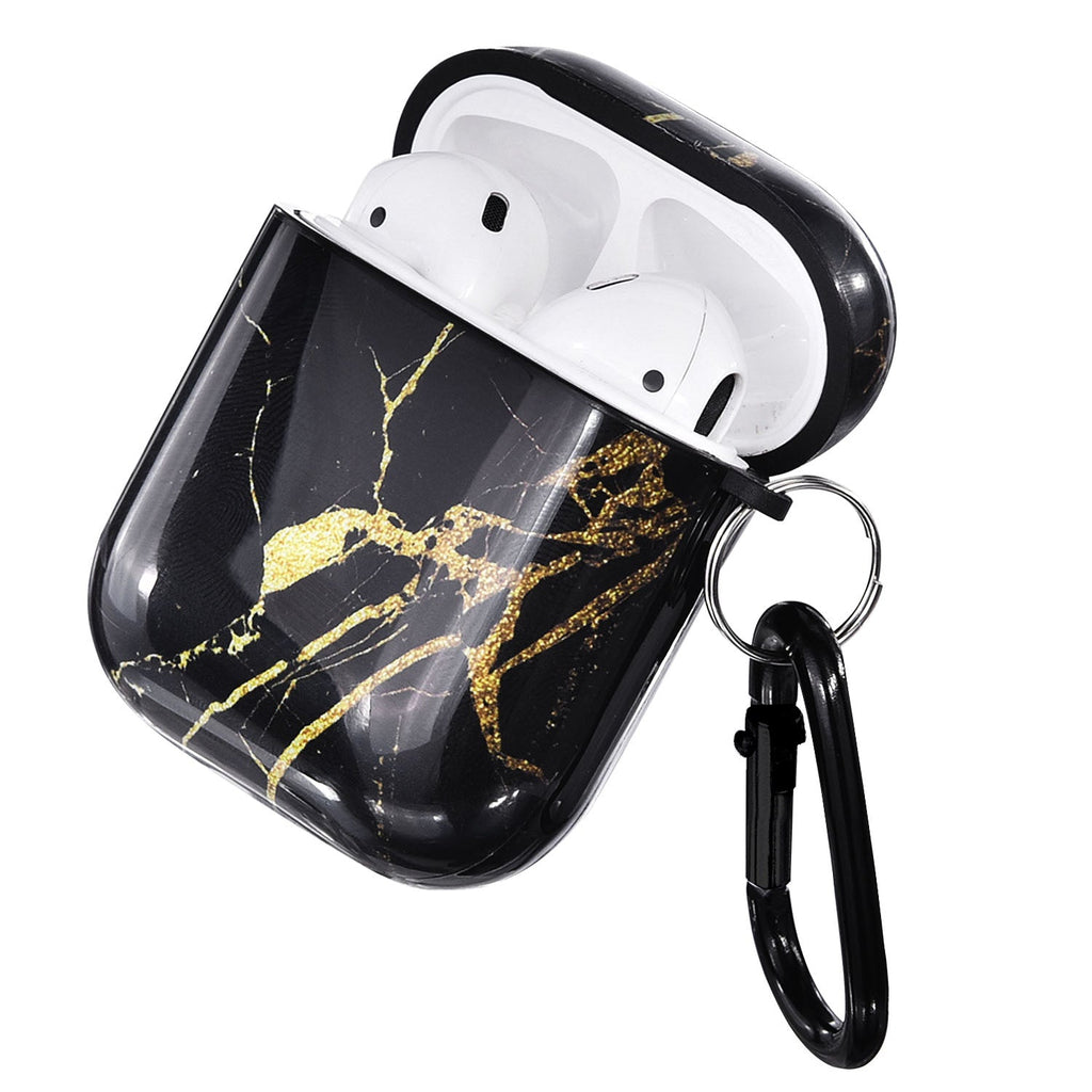 Black Gold Marble Airpods 1/2 - Bling Cases.com