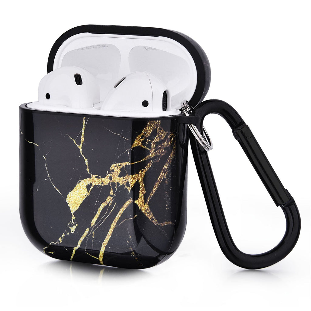 Black Gold Marble Airpods 1/2 - Bling Cases.com