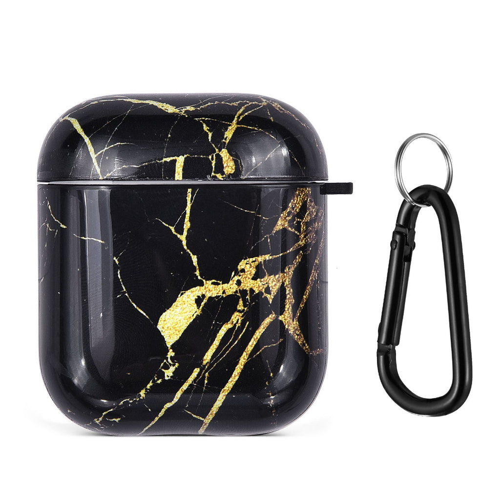 Black Gold Marble Airpods 1/2 - Bling Cases.com