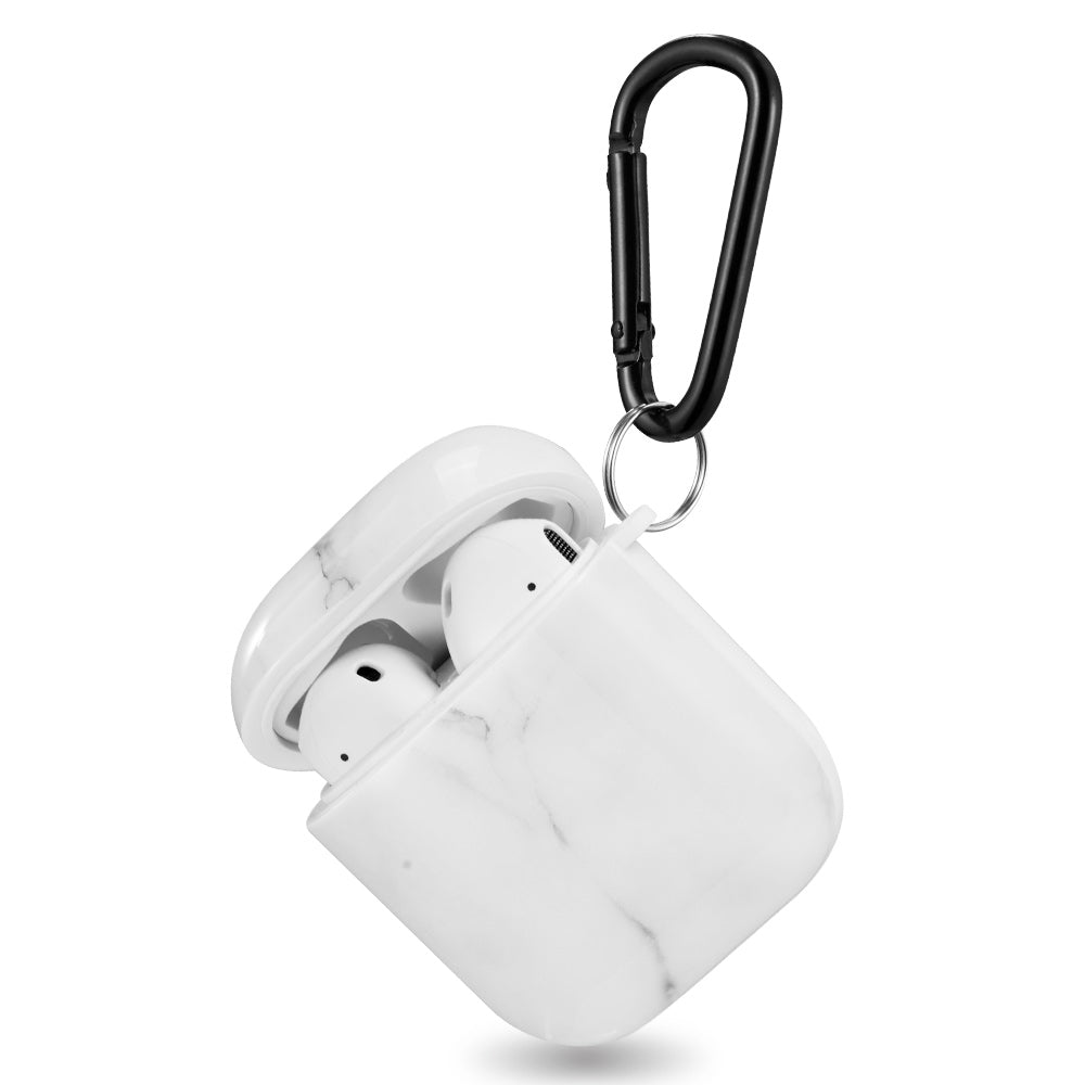 White Marble Airpods 1/2 - Bling Cases.com