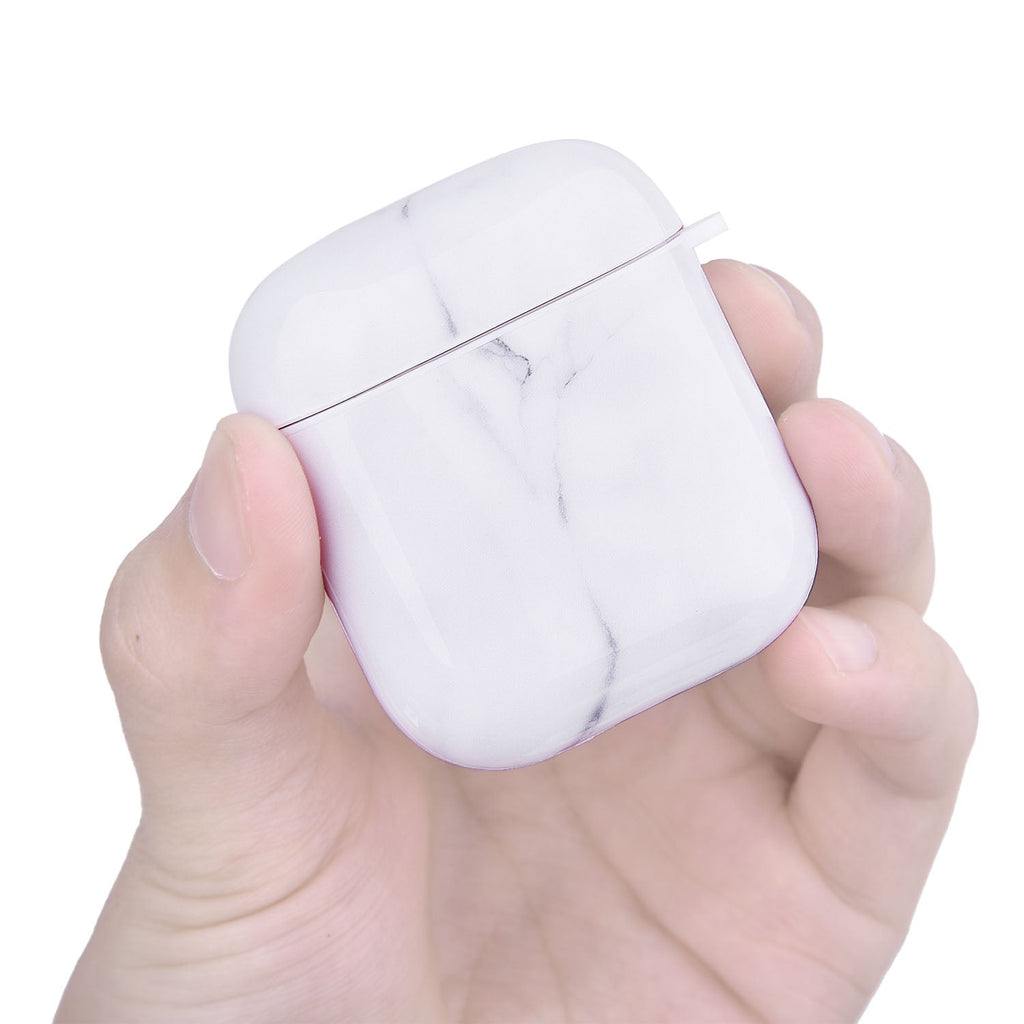 White Marble Airpods 1/2 - Bling Cases.com