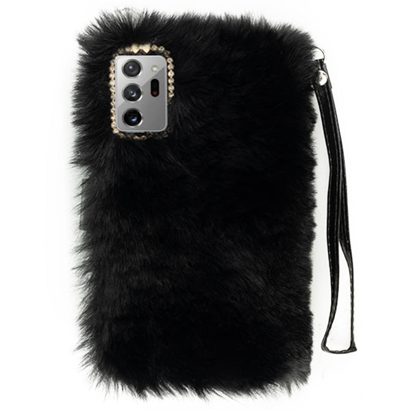 Fur Detachable Wallet Black Samsung Note 20 Ultra
