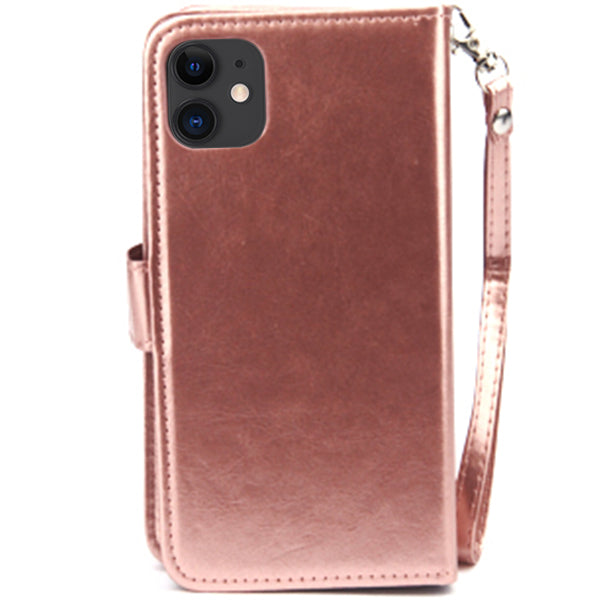 Handmade Detachable Bling Pink Flower Wallet Iphone 12 Mini