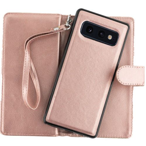 Detachable Rose Gold Wallet Samsung S10E - Bling Cases.com