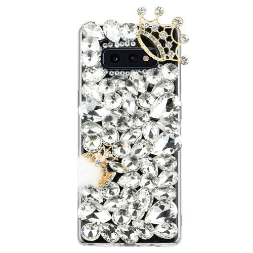 Handmade Silver Fox Bling Stones Case Samsung S10E - Bling Cases.com