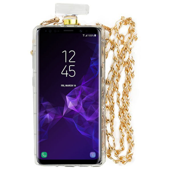 Handmade Silver Fox Bling Bottle Samsung S9 Plus