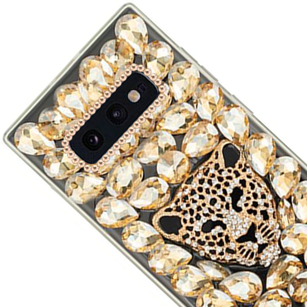 Handmade Cheetah Bling Gold Case Samsung S10E