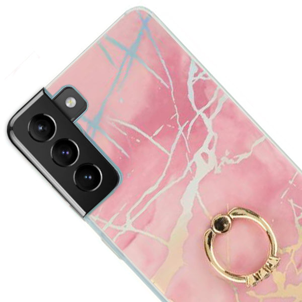 Marble Pink Ring Case Samsung S21 Plus