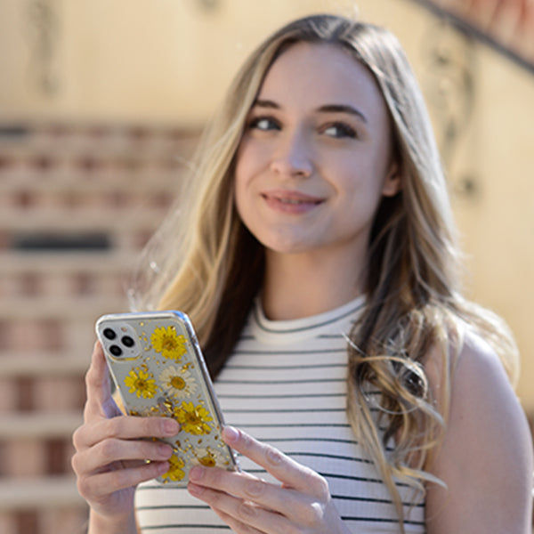 Real Flowers Yellow Flake Case Iphone 11 Pro