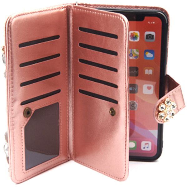 Handmade Detachable Bling Fox Rose Gold Wallet Iphone 11 Pro Max