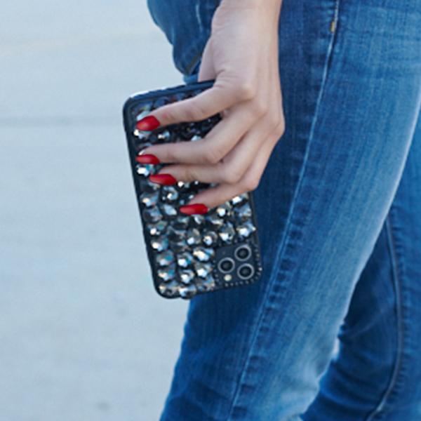 Handmade Bling Black Case IPhone 12/12 Pro