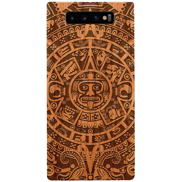 Mayan Calendar Aztec Wood Case Samsung S10