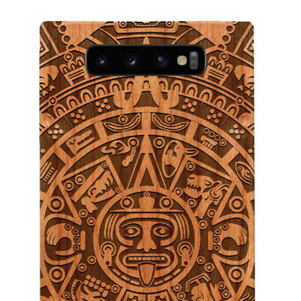 Mayan Calendar Aztec Wood Case Samsung S10