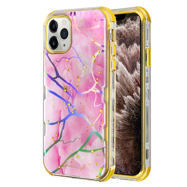 Heavy Duty Marble Pink Gold Iphone 11 Pro - Bling Cases.com