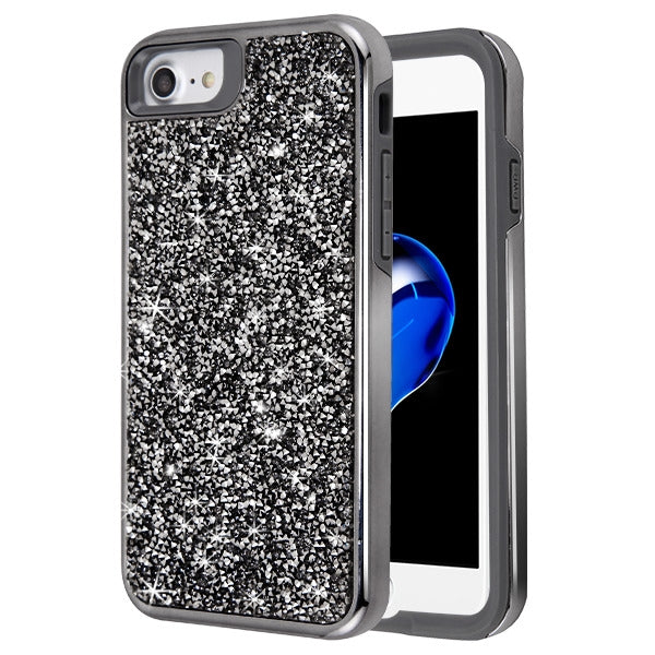 Hybrid Bling Case Grey Iphone SE 2020 - Bling Cases.com