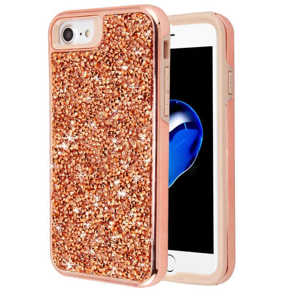 Hybrid Bling Case Rose Gold Iphone 6/7/8 - Bling Cases.com