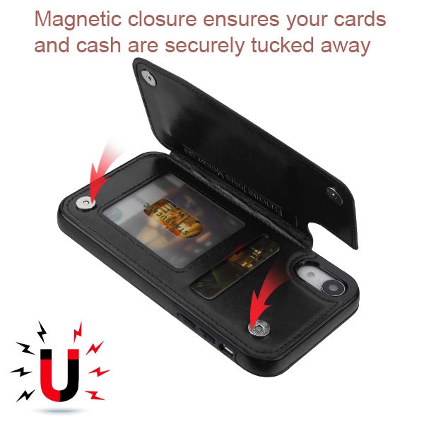 Back Book Card Case Black Iphone XR - Bling Cases.com