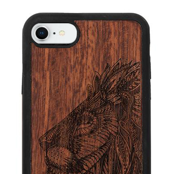 Real Wood Lion Iphone 7/8 SE 2020