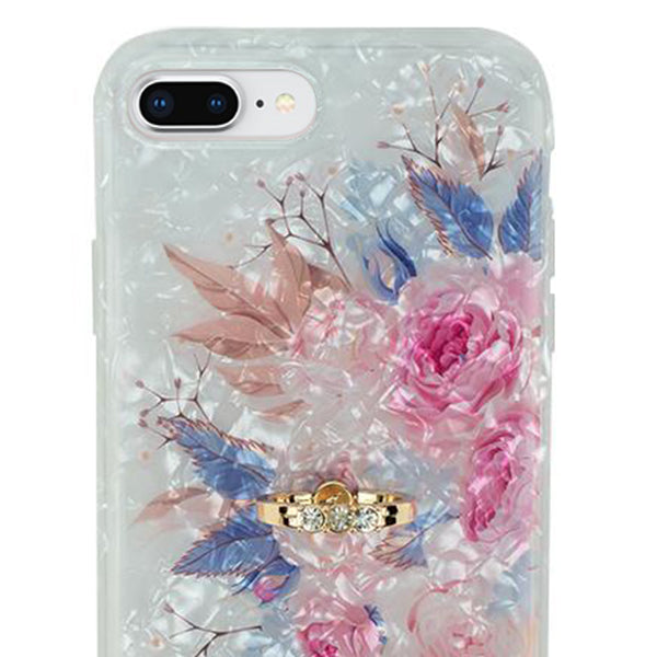 Flowers Pink Blue Ring Skin Iphone 7/8 Plus