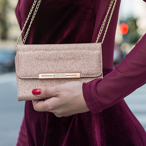 Glitter Detachable Purse Rose Gold IPhone XR