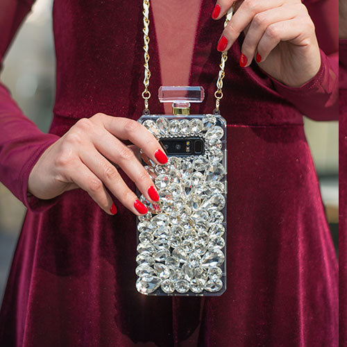 Handmade Silver Stones Bling Bottle Case Samsung S10E