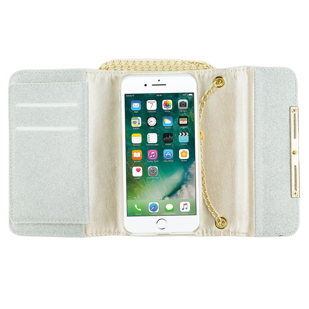 Glitter Detachable Purse Silver Iphone 7/8 - Bling Cases.com