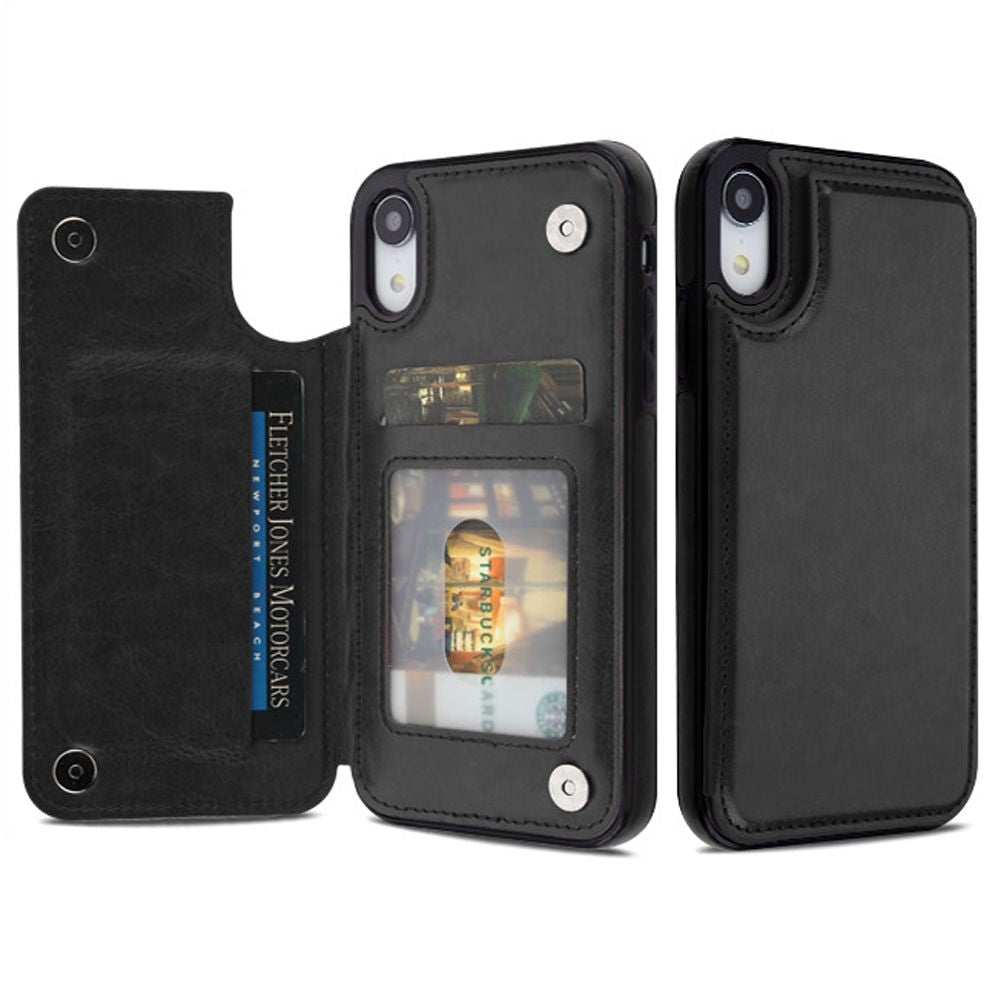Back Book Card Case Black Iphone XR - Bling Cases.com