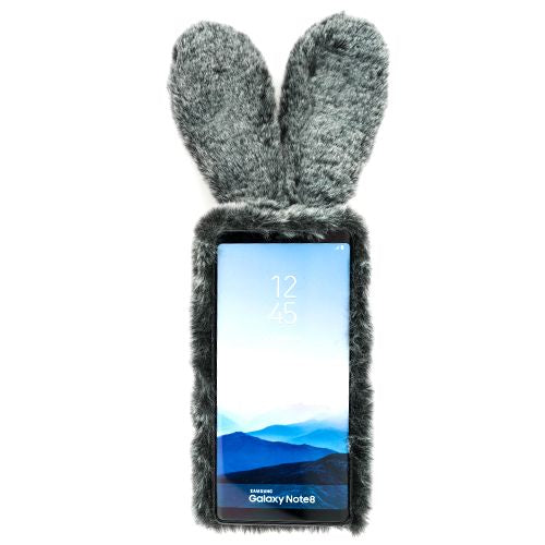 Bunny Fur Grey Case Note 8 - Bling Cases.com