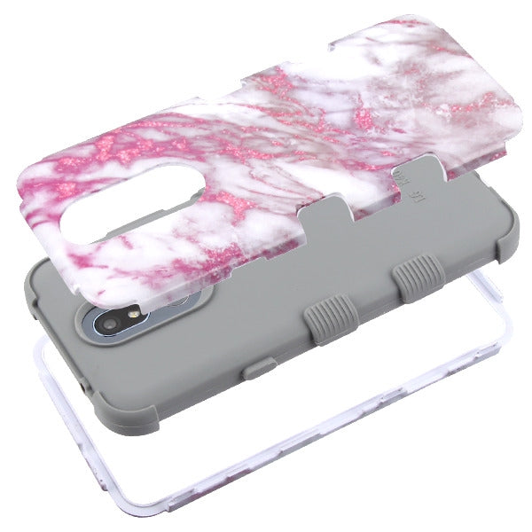 Marble Hybrid Pink Case LG K40 - Bling Cases.com