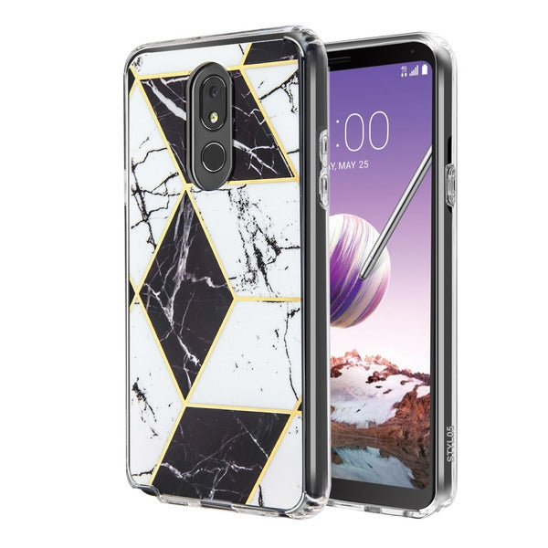 White/Black Marble Stylo 5 - Bling Cases.com