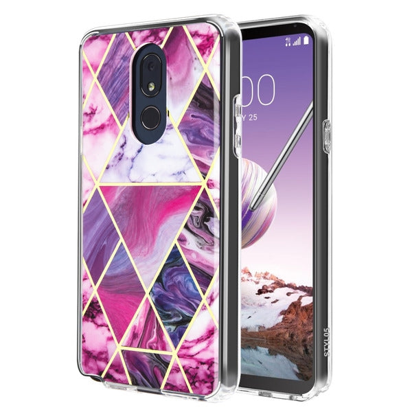 Purple Marble Triangle Stylo 5 - Bling Cases.com