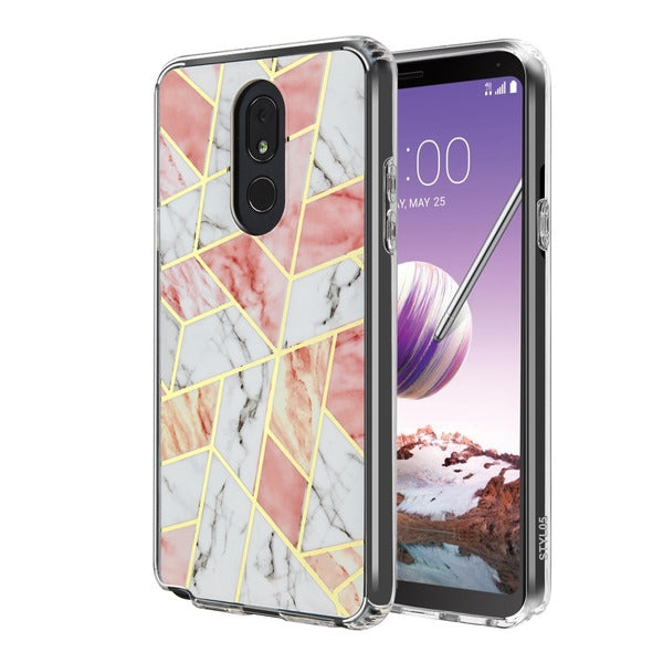 Pink/White Marble Stylo 5 - Bling Cases.com