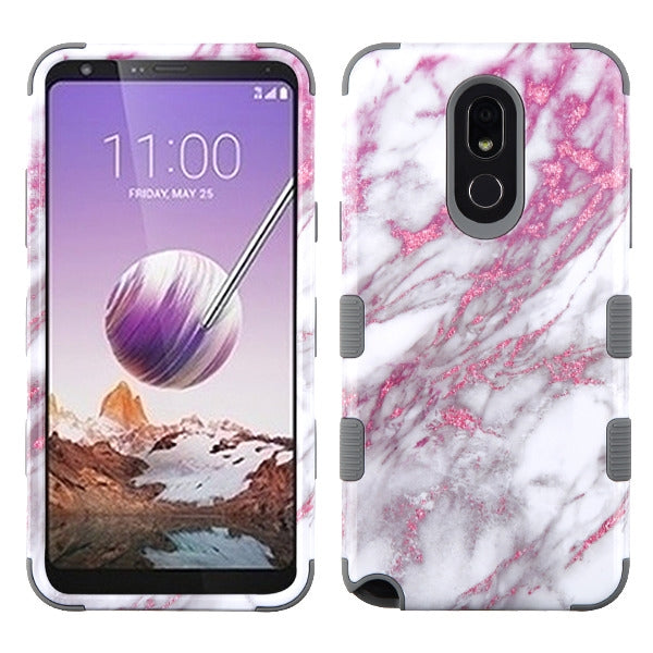 Pink/White Marble Hybrid Stylo 5 - Bling Cases.com