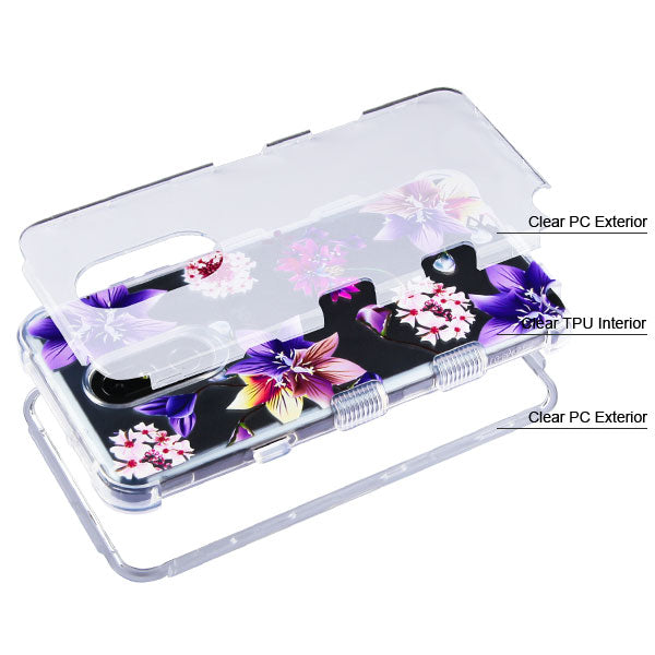 Purple Flowers Hybrid Stylo 5 - Bling Cases.com