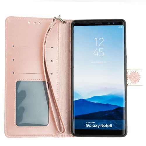 Starburst Rose Gold Wallet Purple Note 8 - Bling Cases.com