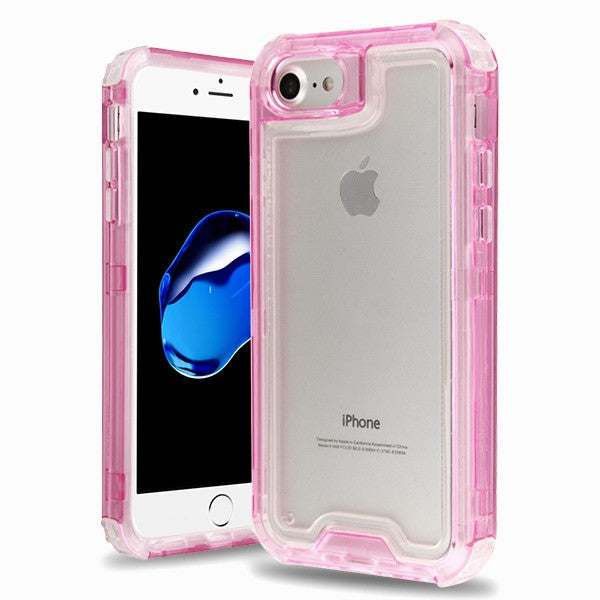 Hybrid Clear Pink Case Iphone SE 2020 - Bling Cases.com