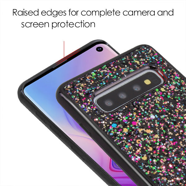 Bling Sequin Black Case Samsung S10 - Bling Cases.com