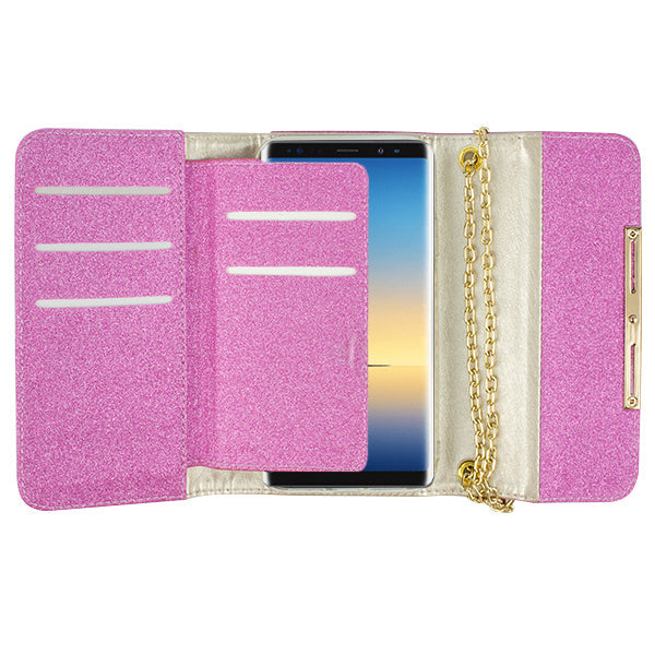 Glitter Detachable Purse Hot Pink Note 8