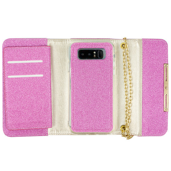 Glitter Detachable Purse Hot Pink Note 8