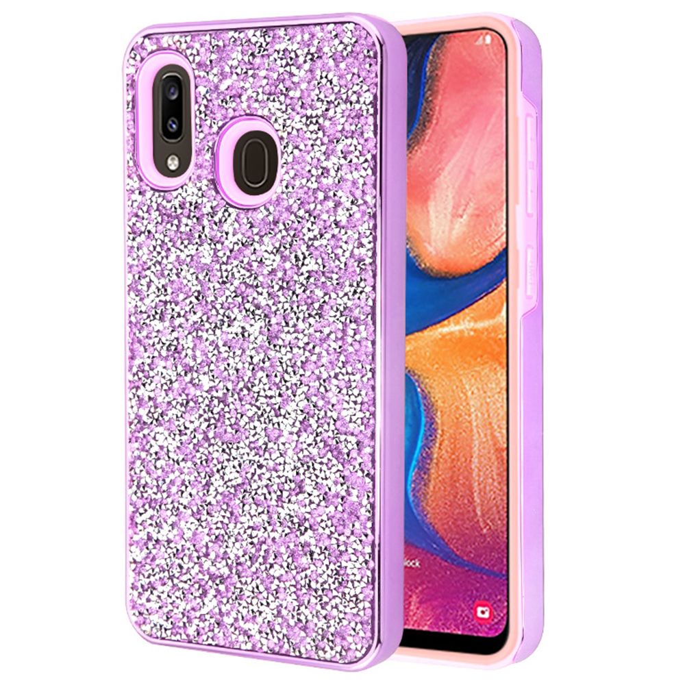 Hybrid Bling Purple Case Samsung A20/50 - Bling Cases.com