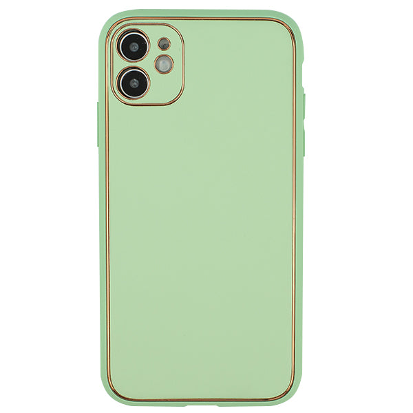 Leather Style Green Gold Case Iphone 11