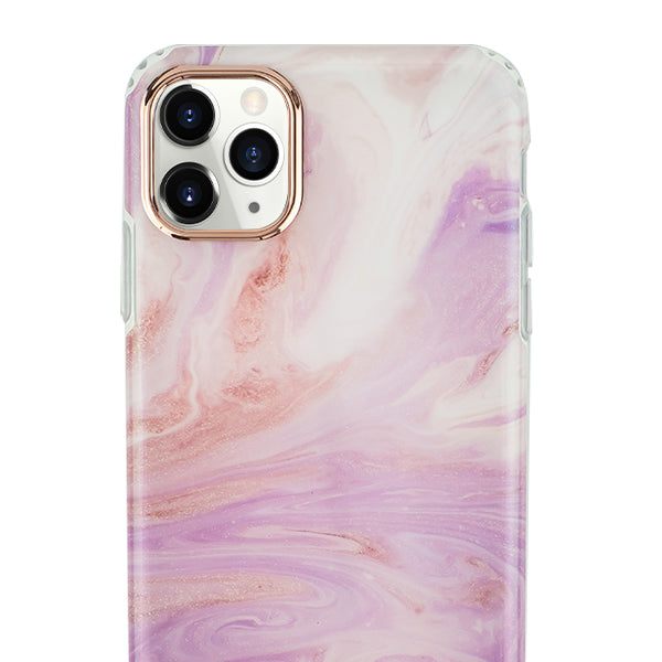 Marble Light Pink Swirl Rose Gold Trim Case Iphone 11 Pro