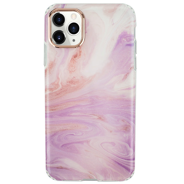 Marble Light Pink Swirl Rose Gold Trim Case Iphone 11 Pro