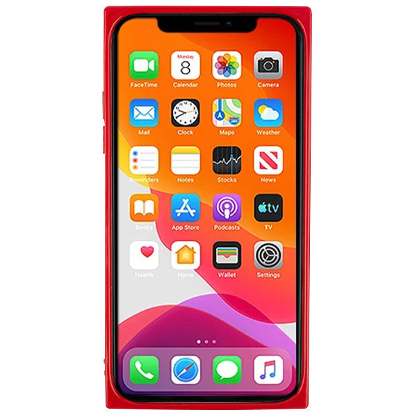 Square Box Triangle Tpu Skin Red Case Iphone 13 Pro