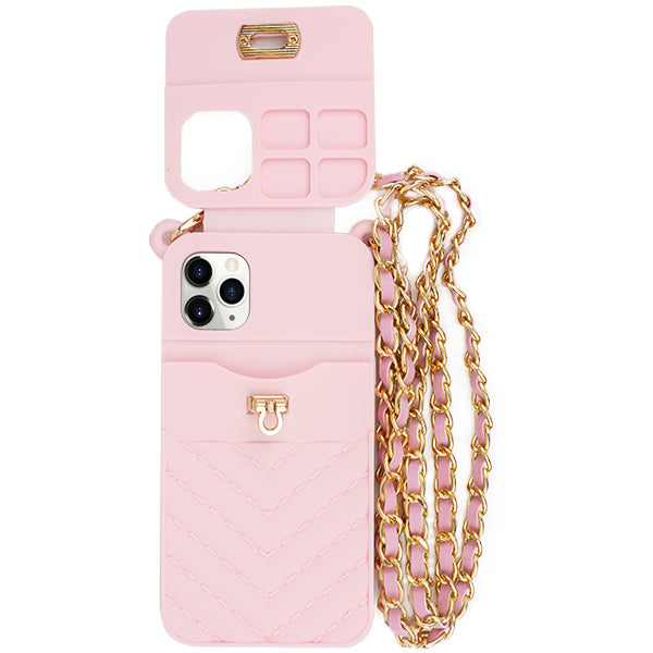 Crossbody Silicone Pouch Pink Iphone 12 Pro