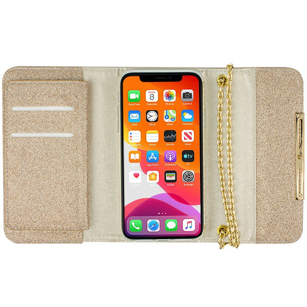 Glitter Detachable Purse Brown Iphone XR